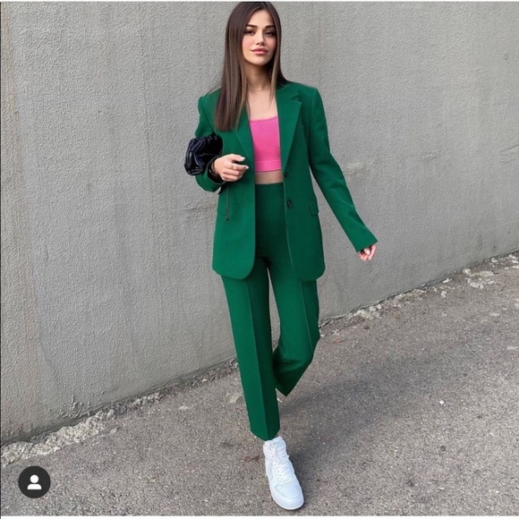 NWT ZARA Fitted Blazer Apple Green S Blogger’s Fav - Picture 6 of 7